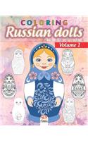 Russian dolls Coloring 1 - matryoshkas: (Russian Dolls)