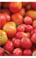 Recipe Journal: Write in Blank Cookbook with Fresh Tomatoes Market Background