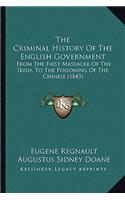 The Criminal History Of The English Government