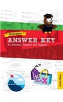 Answer Key for Mathwise Percents, Integers, and Algebra 1