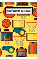 Basketball Wide Ruled Composition Notebook