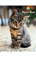 My Sketch Book: Sketchbook Blank Paper Notebook for Writing Drawing, Doodling Painting or Sketching Kids or Adults 8.5 x 11 inch Gift - School Class And Home - Cat 