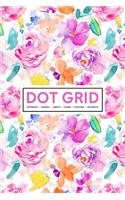 Dot Grid Notebook - Journal- Libreta - Cahier - Taccuino - Notizbuch: 110 Dotted Pages of Bullets for Journaling, Note Taking or to Create Your Own Planner, Organizer or Diary: Pink Watercolor Flowers 987-2