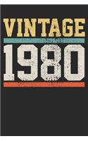 Notebook: 1980 Dot Grid 6x9 120 Pages