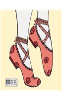 Notebook by a madoo: Ballet shoe on yellow cover and Dot Graph Line Sketch pages, Extra large (8.5 x 11) inches, 110 pages, White paper, Sketch, Draw and Paint(3 Ballet Shoe on Yellow Notebook)