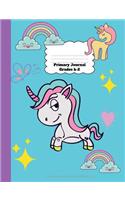 Primary Journal Grades k-2: Unicorn primary journal top half blank composition book