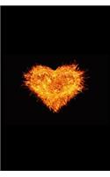 Flaming Heart: 6 X 9 Blank Lined Journal