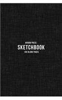 Sketchbook: Classic Medium Blank Notebook for Drawing Doodling and Sketching Business Black with Textured Design