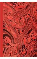 Marble Journal with Vintage Endpaper Pattern (Regency Red Edition)