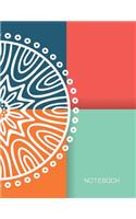 Notebook: Big Mandala On Cover Notebook Journal Diary, 110 Dashed lines pages, 8.5" x 11", Date on top(1 Mandala Notebook Cover6)