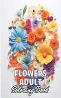 Flowers Adult Coloring Book