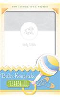 NIV, Baby Keepsake Bible, Leathersoft, White
