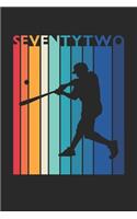 Baseball Notebook for 72 Year Old Women and Men - Vintage Baseball Journal - 72nd Birthday Gift for Baseball Player Diary