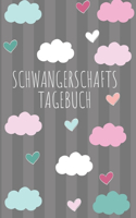 Schwangerschaftstagebuch: 120 Seiten starkes liniertes Tagebuch ca. A5 Format für die Schwangerschaft im süßen Wolken Look.