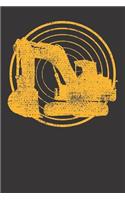 Notebook: Excavator Digger Forklift Vintage College Ruled 6x9 120 Pages