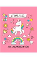 My Daily Log Girl's Responsibility Chart