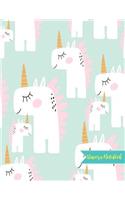 Unicorn Notebook: Cute Kawaii Journal and Diary Large 8.5 x 11 Matte Cover with Blank Lined Ruled White Paper Interior - Perfect for School, Gifts for Kids (Girls and