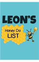 Leon's Honey Do List: Personalized Honey-Do Notebook for Men Named Leon - Cute Lined Note Book Pad - Novelty Notepad with Lines - Bee Honey To Do List Journal for Men, Hu