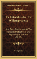 Der Entschluss In Dem Willensprozesse: Aus Dem Gesichtspunkt Von Herbarts Metaphysik Und Psychologie Erortert (1892)