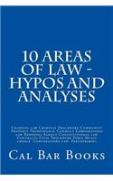 10 Areas of Law - Hypos and Analyses: Criminal Law Criminal Procedure Community Property Professional Conduct Corporations Law Remedies Agency Constitutional Law Contracts Civil Procedure Torts Multi Choice Corporations Law Partnerships