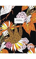 Sloth Journal: Ruled, Large, Soft Cover. Cute Animal Design in Black and Orange (Cute Journals)