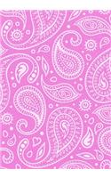 Sketchbook: 7x10 Blank Drawing Book - White Paper - Pink Paisley