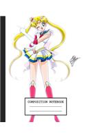 Notebook: Anime Japan Sailor Moon Soft Glossy Cover Graph Paper Pages Book 7.5 x 9.25 Inches 110 Pages