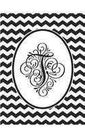 Monogram T 2018-2019 Coloring Academic Planner: Coloring Book Monthly and Weekly Black Chevron Student Calendar Planner 13 Months