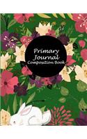 Primary Journal Composition Book: Floral Green Cover, Wide Ruled Primary Composition Notebook 120 Pages Large Print 8.5" x 11" Kids School Notebook, Draw and Write Journal