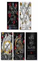 Blood and Ash Complete Series Collection Set, Books 1-5. From Blood and Ash, A Kingdom of Flesh and Fire, The Crown of Gilded Bones, The War of Two Queens, A Soul of Ash and Blood