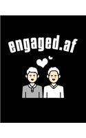 Engaged.af: Gay Wedding Guest Book - Mr And Mr Engagement Gift - Blank Paperback 8 x 10, 200 Pages With All Kinds Of Kisses Cover