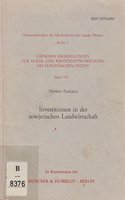 Investitionen in Der Sowjetischen Landwirtschaft
