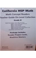 Harcourt School Publishers Math California: On-LV Math Rdr Tg Coll Gr K