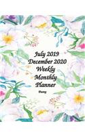 July 2019 - December 2020 Peony Weekly Monthly Planner