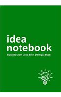 Idea Notebook Blank B5 Green Lined 8mm 140 Pages BULB