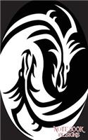 Notebook Designs: Dragon Journal/Diary, Lined Paper, 100 Pages, 5x8, Composition Book, Ying Yang Dragon