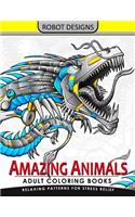 Amazing Animal Adult coloring Book Robot Design