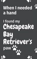 When I needed a hand, I found my Chesapeake Bay Retriever's paw: For Chesapeake Bay Retriever Puppy Fans