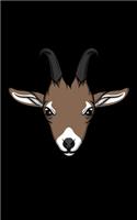 Notebook: Goat Head Illustration - 100 Dot Grid Pages - Soft Cover - Small Size - 5 x 8 inch