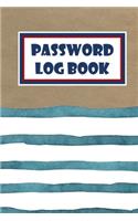 Password Log Book: Logbook To Protect Usernames, Internet Websites and Passwords Kraft And Water Color Cover(5 Vol.)