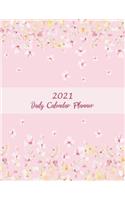 2021 Daily Calendar Planner: Pink Sakura Flowers, Daily Calendar Book 2021, Weekly/Monthly/Yearly Calendar Journal, Large 8.5" x 11" 365 Daily journal Planner, 12 Months Calenda