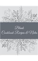 Blank Cookbook Recipes & Notes: Art Black & White, 8.5 X 11 Blank Recipe Journal, Blank Cookbooks to Write In, Empty Fill in Cookbook, Gifts for Chefs, Foodies, Cooking