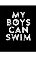 My Boys Can Swim: Pregnancy Journal, Pregnancy Diary, First Year Pregnancy Notebook, 200 pages college, 8.5 x 11