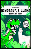 Kids Coloring Books Dinosaur And Llama Coloring Book