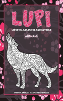Libro da colorare geometrico - Disegni animali alleviare lo stress - Animale - Lupi