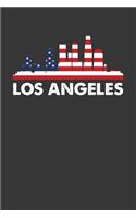 Los Angeles: 100 page 6 x 9 Travel journal Vacation in American City skylines, holidays, patriotic US flag to jot down your information, flights, budget and note