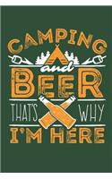 Camping And Beer That's Why I'm Here: Camping Journal and Log Book, Blank Paperback Notebook to Write In, 150 lined pages