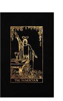 The Magician: Tarot Card Journal - 5 x 8 College 120 Ruled Pages - Black Leather Style and Gold - College Ruled Notebook