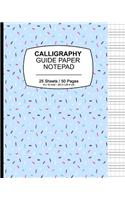 Calligraphy Guide Paper Notepad: Sprinkle Print Blue, Calligraphy Guide Book For Lettering and Design Drawing Practice