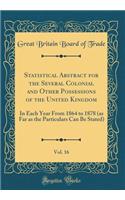 Statistical Abstract for the Several Colonial and Other Possessions of the United Kingdom, Vol. 16: In Each Year from 1864 to 1878 (as Far as the Particulars Can Be Stated) (Classic Reprint)